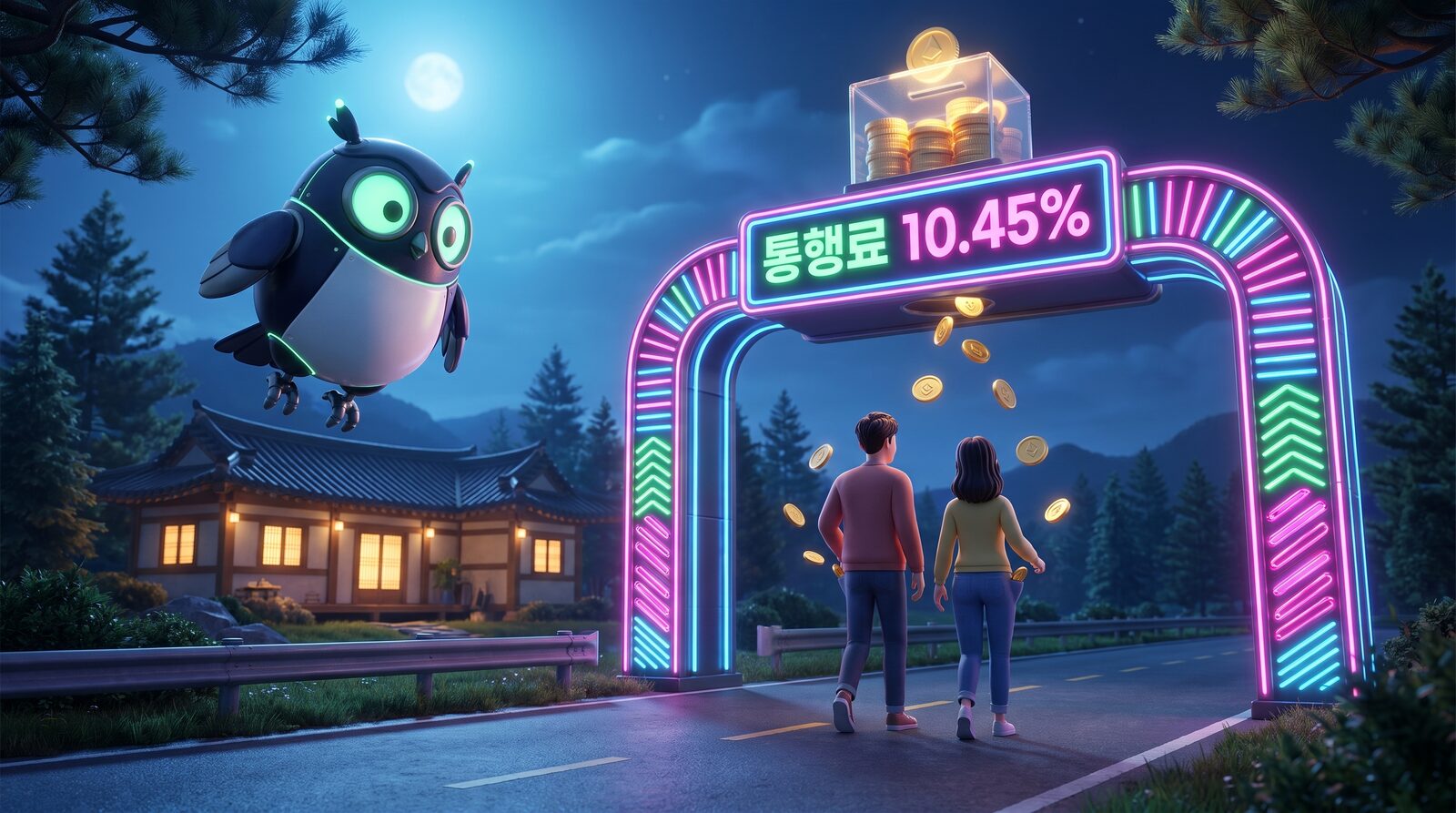 통행료 받는 문: 수수료 10.45%와 펜션의 선택